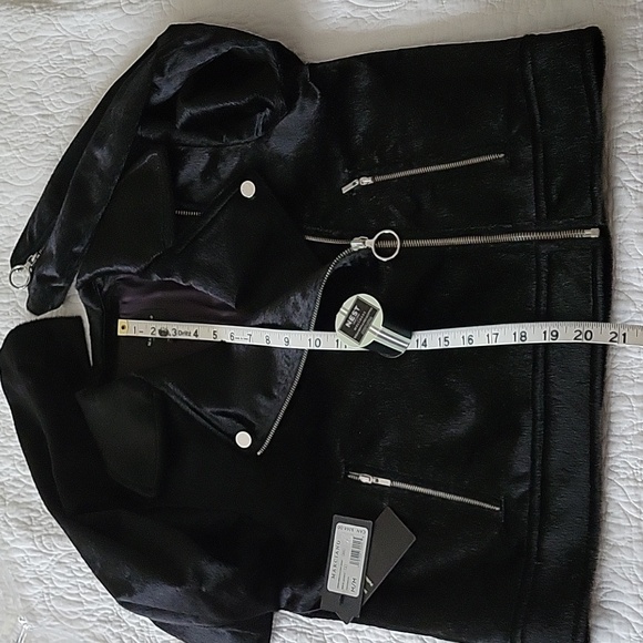 Marciano Women's Amara Biker Faux Pony Black Jacket- Size M- New! - Picture 10 of 11